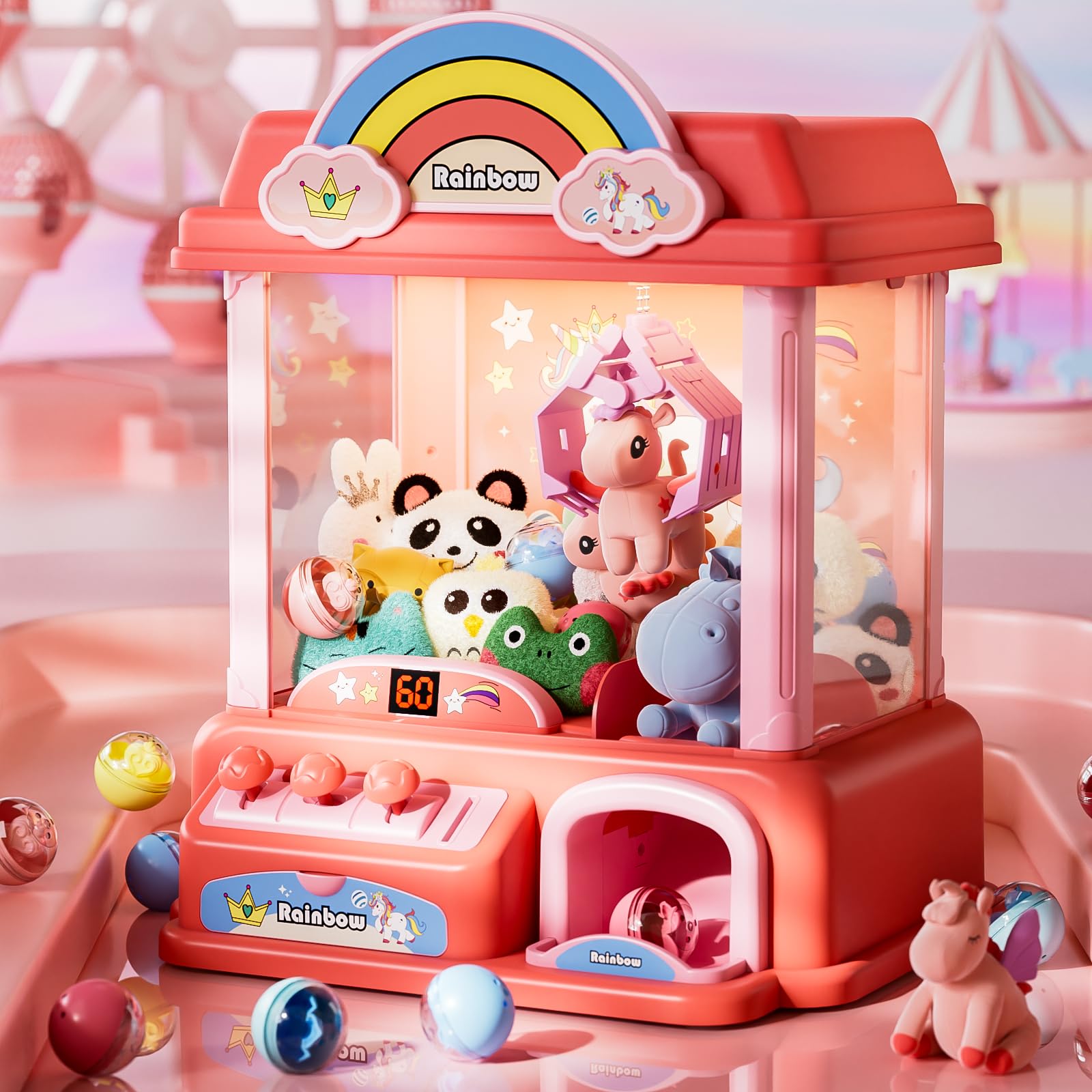 bessome Claw Machine for Kids with Mini Prizes|Candy Machine Toys for Ages 8-13 Girls and Adults|Birthday Gifts for 6 7 9 10 12 Years Old