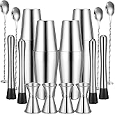 Tessco for You Cocktail Shaker Set, 16 Pcs Stainless Steel Bar Set Including Boston Shaker, Muddler, Double Measuring Jigger, Mixing Spoon, Accessories for Home Bar, Gift for Beginner, Christmas