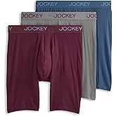 Jockey Men's Underwear Chafe Proof Pouch Ultra Soft Modal 8.5" Long Leg Boxer Brief - 3 Pack