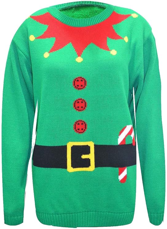 WOMEN LADIES XMAS CHRISTMAS SANTA ELF JUMPER NOVELTY SWEATER SIZE SXL