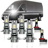 for 2014-2022 Ram ProMaster 1500 2500 3500 Multi Beam FOG Lights Bulbs | 6pcs Super Bright White Dual Beam and Fog Lights Blubs Package, 1:1 Size as Stock Bulbs, Plug and Play