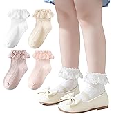 Mini angel Baby Girl Socks Infant Toddler Ruffle Eyelet Lace Socks Girls Ruffle Sock Seamless Princess Frilly Sock for Kids