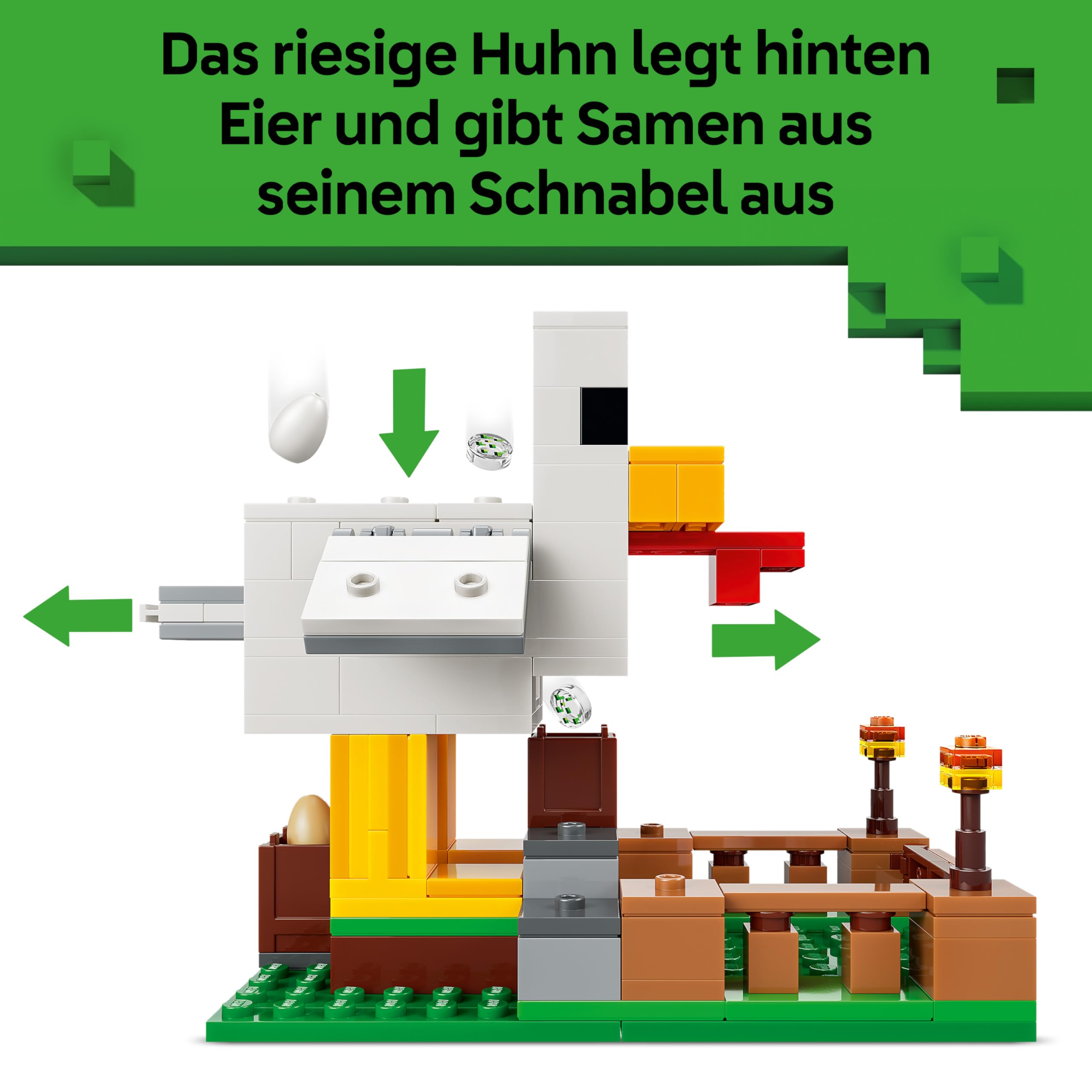 LEGO Minecraft Hühnerfarm - Spielzeug zum Bauen mit Hühner Fan Minifigur, Baby Zombie und Fuchs Figuren - Set mit Minecraft Figur - Gamer Geschenk für Jungen und Mädchen ab 7 Jahren - 21585 6