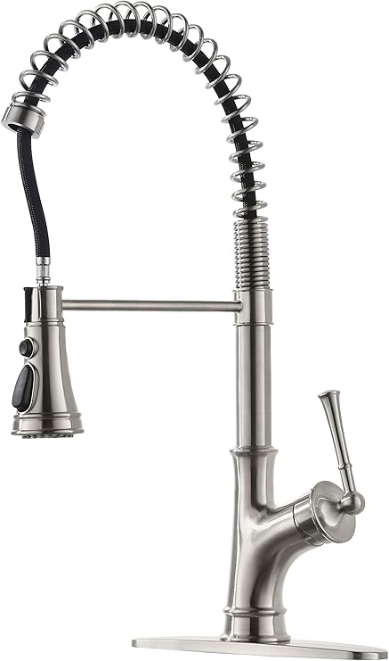 Appaso Commercial Spring Kitchen Faucet With Pull Down Sprayer