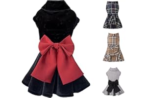 MAMORE Dog Dress with Bowknot, Fashional All Weather Puppy Clothes Wedding Holiday Princess Pet Dresses for Small Dogs Cats Girl (Black, Small)