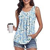 syoss Women's Tank Tops Dressy Casual Sleeveless Blouses Summer Loose Fit Outfits Trendy Shirt
