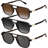 konqkin Retro Aviator Sunglasses for Women Men:Polarized Trendy Vintage 70s Rectangle Womens Shades Sun Glasses UV Protection