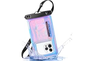 PEDVSTY Waterproof Phone Pouch Floating - Waterproof Phone Case- Float Cell Phone Dry Bag for iPhone 15 14 13 12 11 Pro Max, Galaxy S24 S23 S22 Ultra Google, Up to 7.5" Phones -Dazzling Colorful Purple