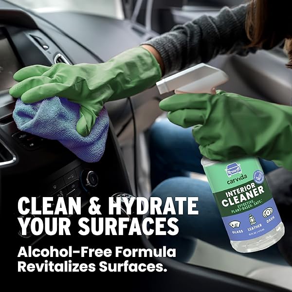 CARVIDA INTERIOR CLEANER, NON-TOXIC ALL-PURPOSE CAR CLEANING SPRAY, NATURAL GRAPEFRUIT SCENT, 16OZ