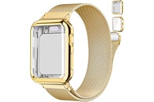 DMVEIMAL Magnetic Band and Case for Apple Watch Band 40mm 41mm 38mm 44mm 45mm 46mm 42mm Women/Men,Stainless Steel Milanese Loop Bracelet Strap with Cover Combo iWatch series 11 10 9 8 7 6 5 4 SE Ultra/2 3 49mm