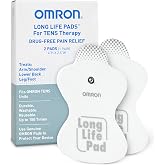 Omron Long Life Pads for TENS Unit Muscle Stimulator - Standard | Drug-Free Pain Relief - Includes 2 Reusable TENS Unit Pads - Durable, Reusable &amp; Washable