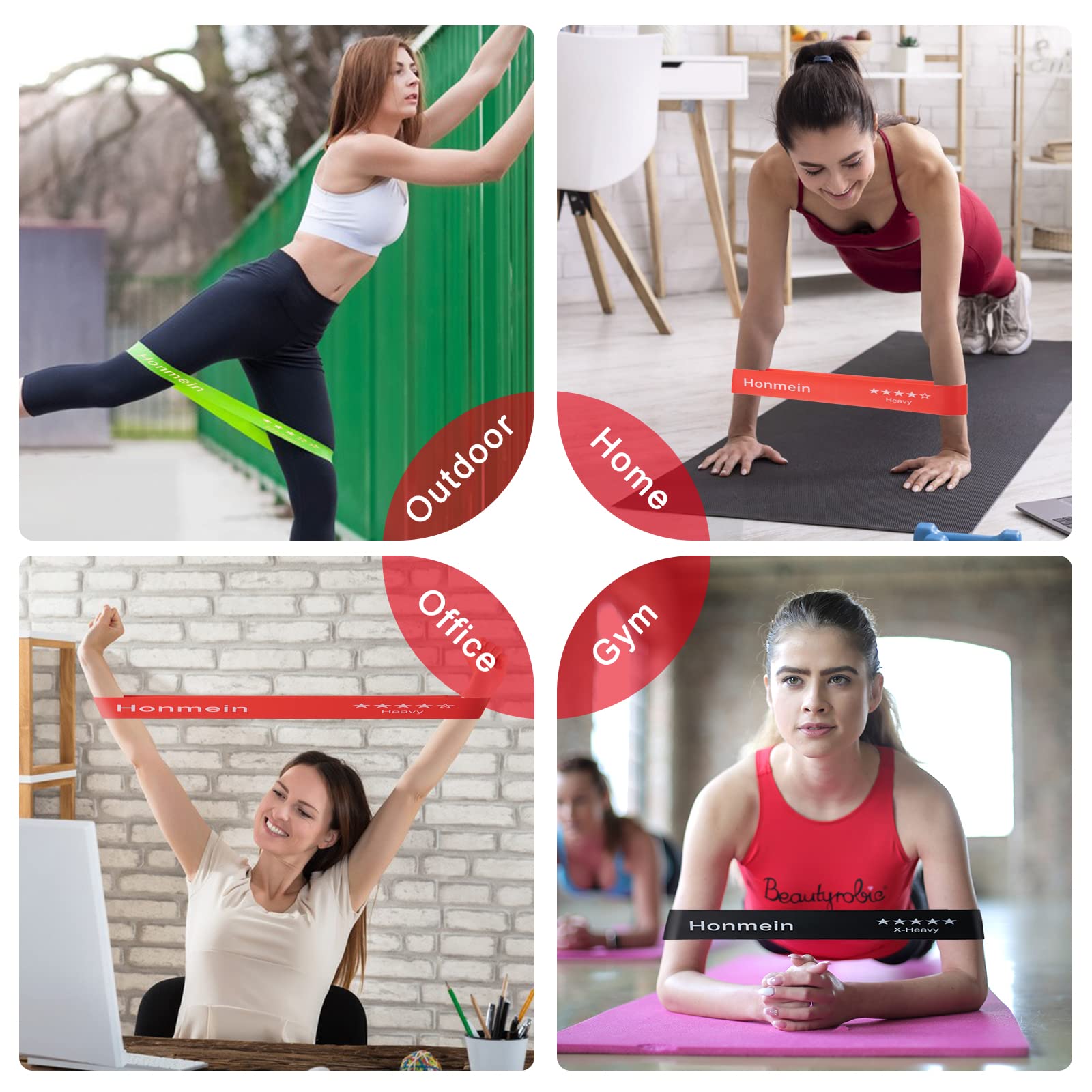 Resistance Bands for Working Out, Exercise Bands with 5 Resistance Levels Fit for Home Fitness, Strength Training, Natural Latex Resistance Band Include Instruction Guide and Carry Bag