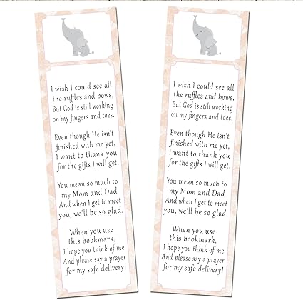bookmark baby shower favors