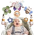 qesfir Adjustable Baby Stroller Arch Toys - Car Seat Toys Play Arch Crib Bassinet Toy Activity Arch with Fascinating Toy for Stimulating Baby's Senses Developing Motor Skills Infants Toddlers Gifts