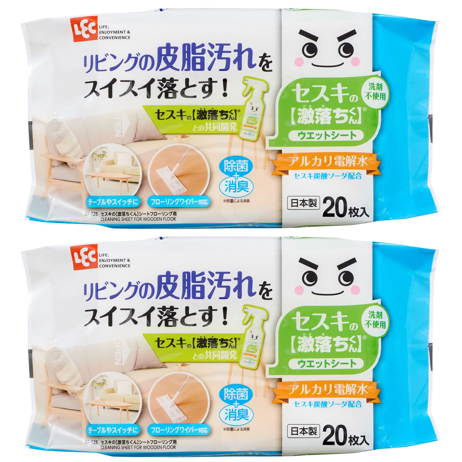 レック セスキ の 激落ちくんシート フローリング 用 20枚入 (2個パック) アルカリ電解水使用 S00927商品画像