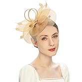 Cizoe Women's Kentucky Derby Fascinators Tea Party Hat Mesh Floral Feather Hair Clip Fascinator Headwear for Wedding Cocktail