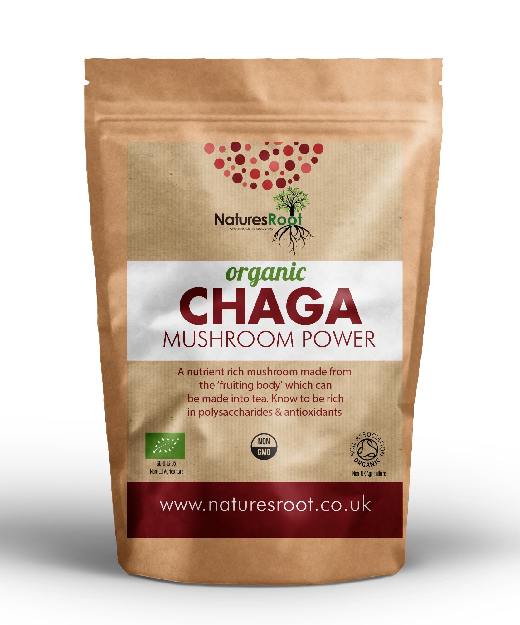 Natures Root Organic Chaga Mushroom Powder 100g