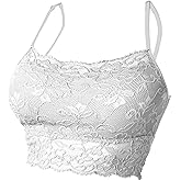 SZMUHLNY Lace Tank Tops for Women Lace Camesole Cleavage Cover Top Adjustable Strap Tank Cami Crop Top