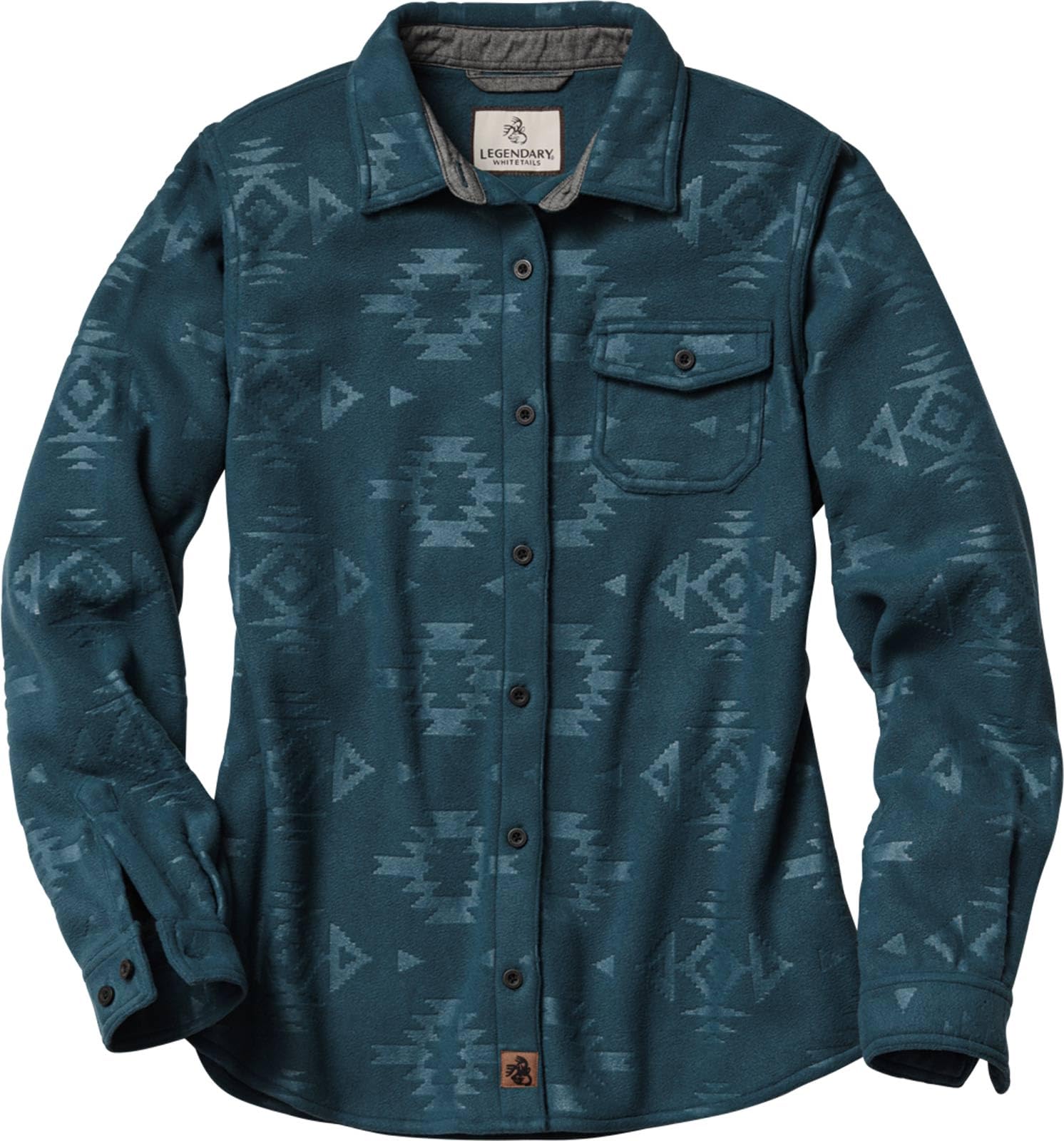 Legendary Whitetails Women's Trail Guide Fleece Button Down Shirt, Blue Wing Teal, Large Image