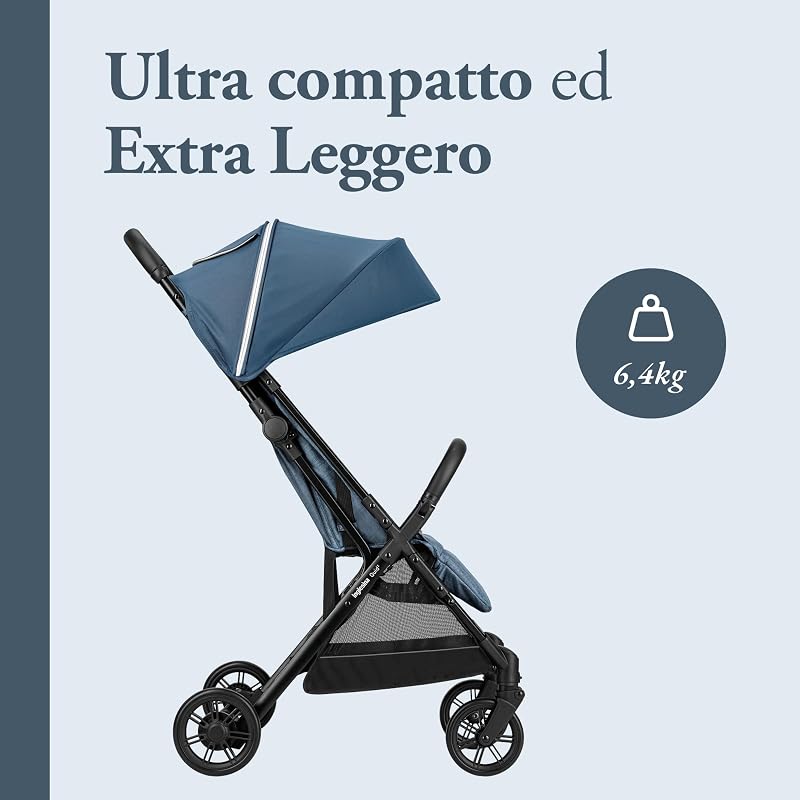Passeggino leggero Quid 2, fino a 22kg, Compatto, Ottimo per Aereo, Manta Blue