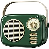 Retro Bluetooth Speaker, Vintage Decor, Gifts for Women Men Teen Girls,Portable Wireless Bluetooth Speaker, Cute Aesthetic Style for Office Kitchen Desk Bedroom Outdoor Support USB/TF Card/AUX (Green)