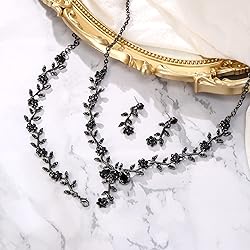 BriLove Women's Wedding Jewelry Set Leaf Cluster