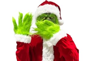 Blafly Christmas Mask for Adult Men Women Realistic Green Big Monster Latex Masks Funny Halloween Costume Accessories Props