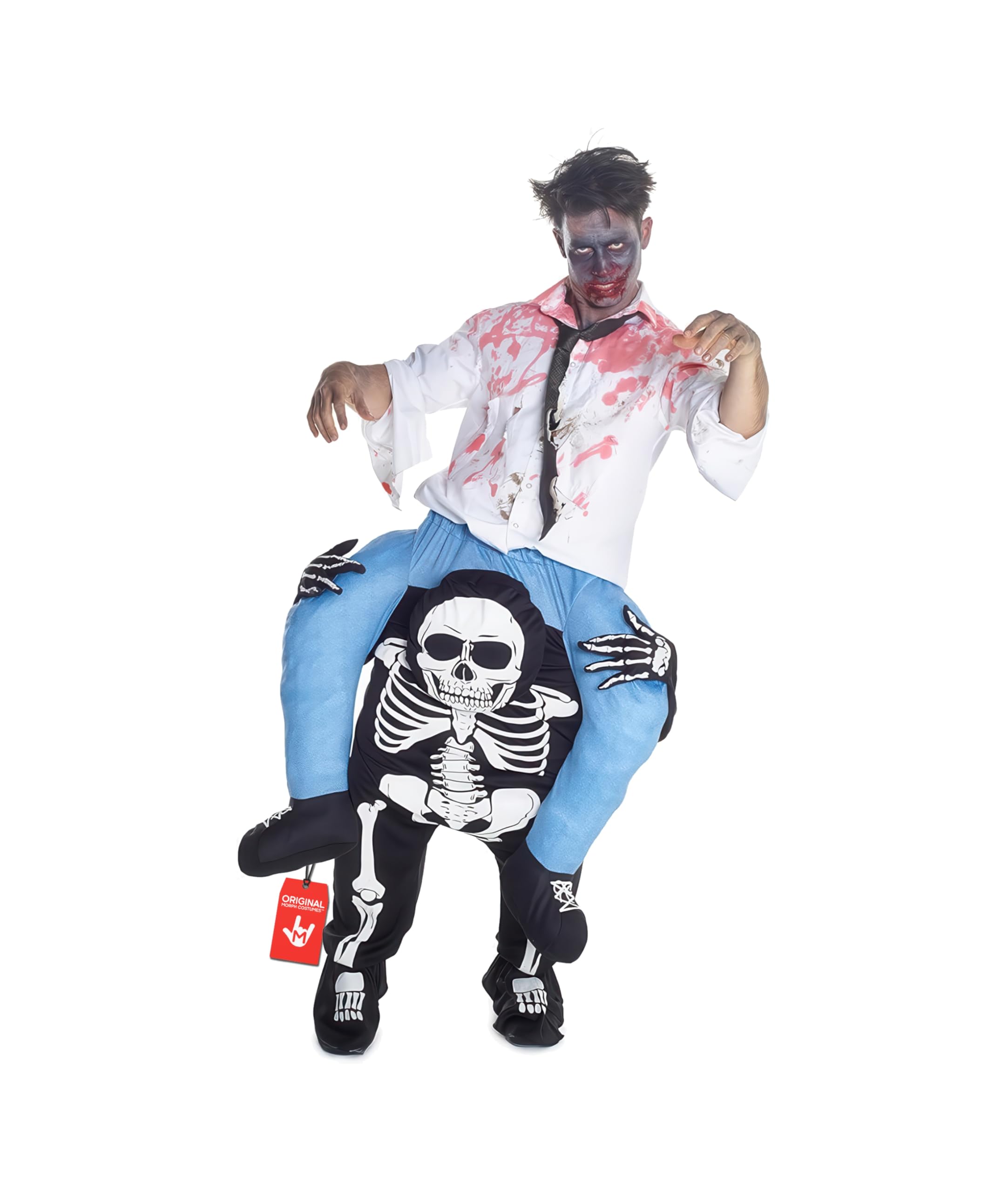 Morph Unisex Piggy Back Skeleton Fancy Dress Piggyback Costume With Stuff Your Own Legs One Size