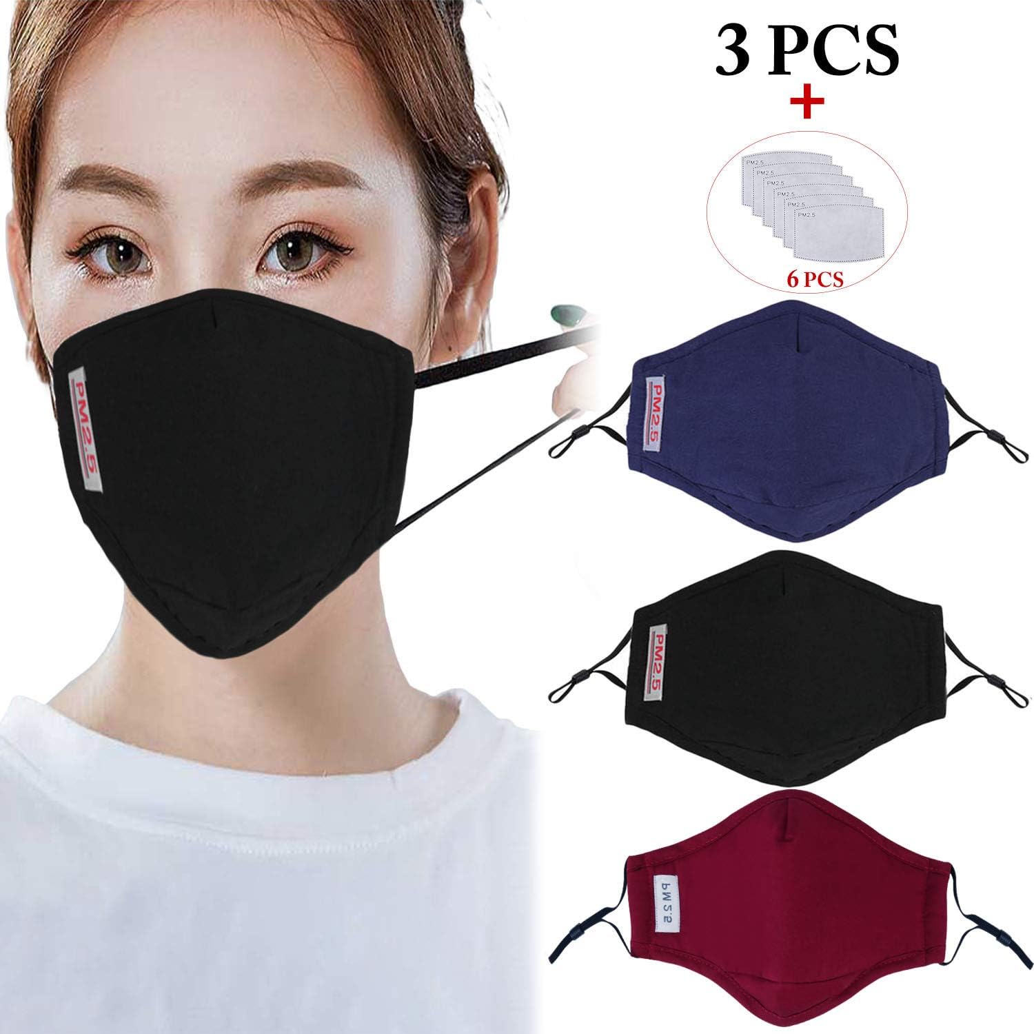 bangcool 3PCS Face Shield Anti-dust Droplet Cloth Fabric Protective Face Mouth Nose Covering Wrap Visor Shields Covering for Face
