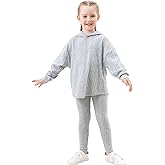 LecGee Women Fall Casual Hoodie Set Long Sleeve Oversized Sweatshirt Elastic Waist Legging Pant 2 Piece Outfit Tracksuit