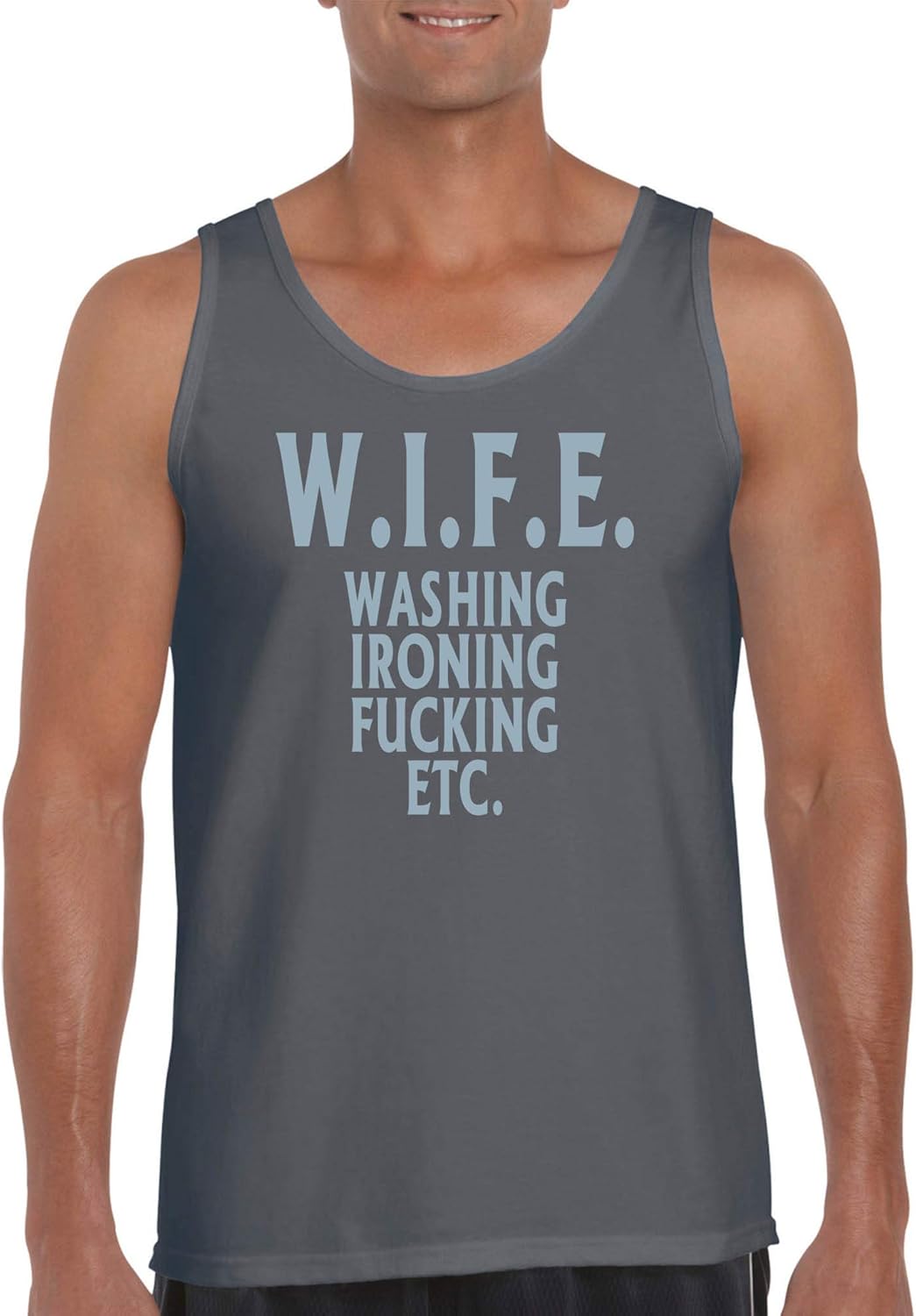 Comedy Shirts W.I.F.E. Washing Ironing Fucking Etc. Herren Tank Top