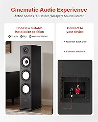 VEVOR Floorstanding Speaker, 2-Way, Floor-Standing