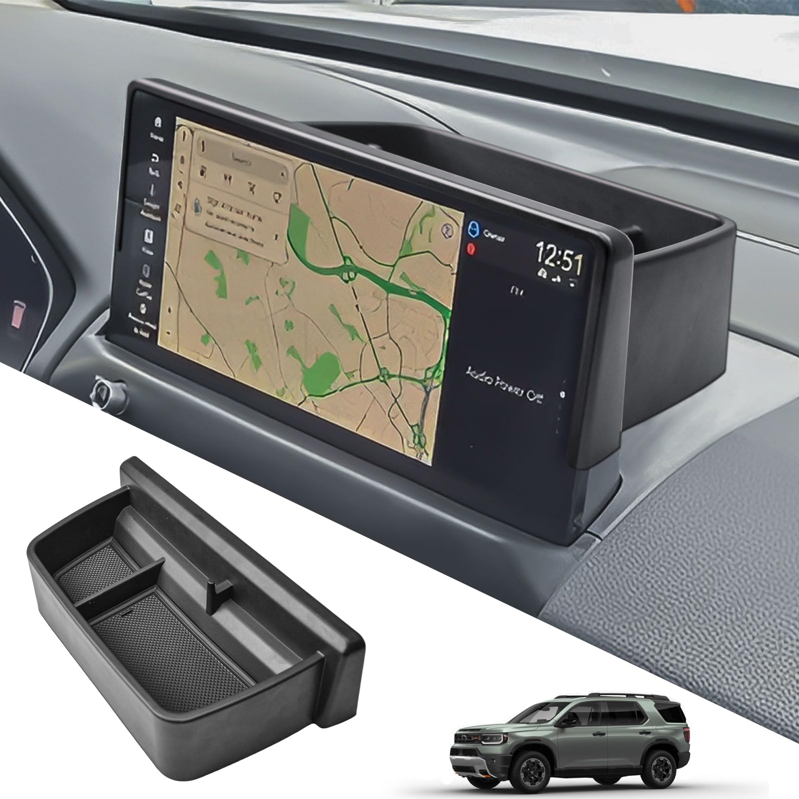 Photo 1 of HGWEI Dash Storage Tray Compatible with 2026 Honda Passport Interior Accessories, Center Console Dashboard Organizer Mounted Holder Behind Screen (Fit 12.3-Inch Touchscreen Only)