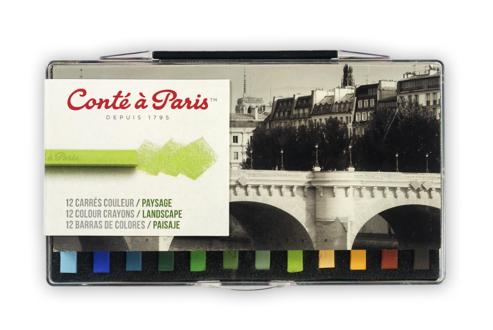 Conté à Paris 50130 Box of 12 Assorted Landscape Colour Squares