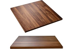 Kaboon Universal Table Top 24 x 24 inches Squre Pack of 2, Reversible Melamine Countertop Only, Home or Commercial Indoor Use,1 inch Thick Dark Walnut