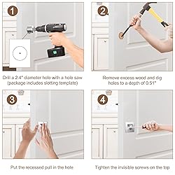 Malimali 2-3/4 Inch Recessed Finger Flush Pulls for
