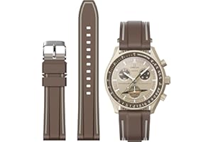 Stanchev Bands for Moonswatch Watch,Soft Silicone Strap Compatible with Omega x Swatch MoonSwatch Speedmaster 20mm Watch,Quick Release Waterproof Replacement Strap for Swatch Omega Men Women