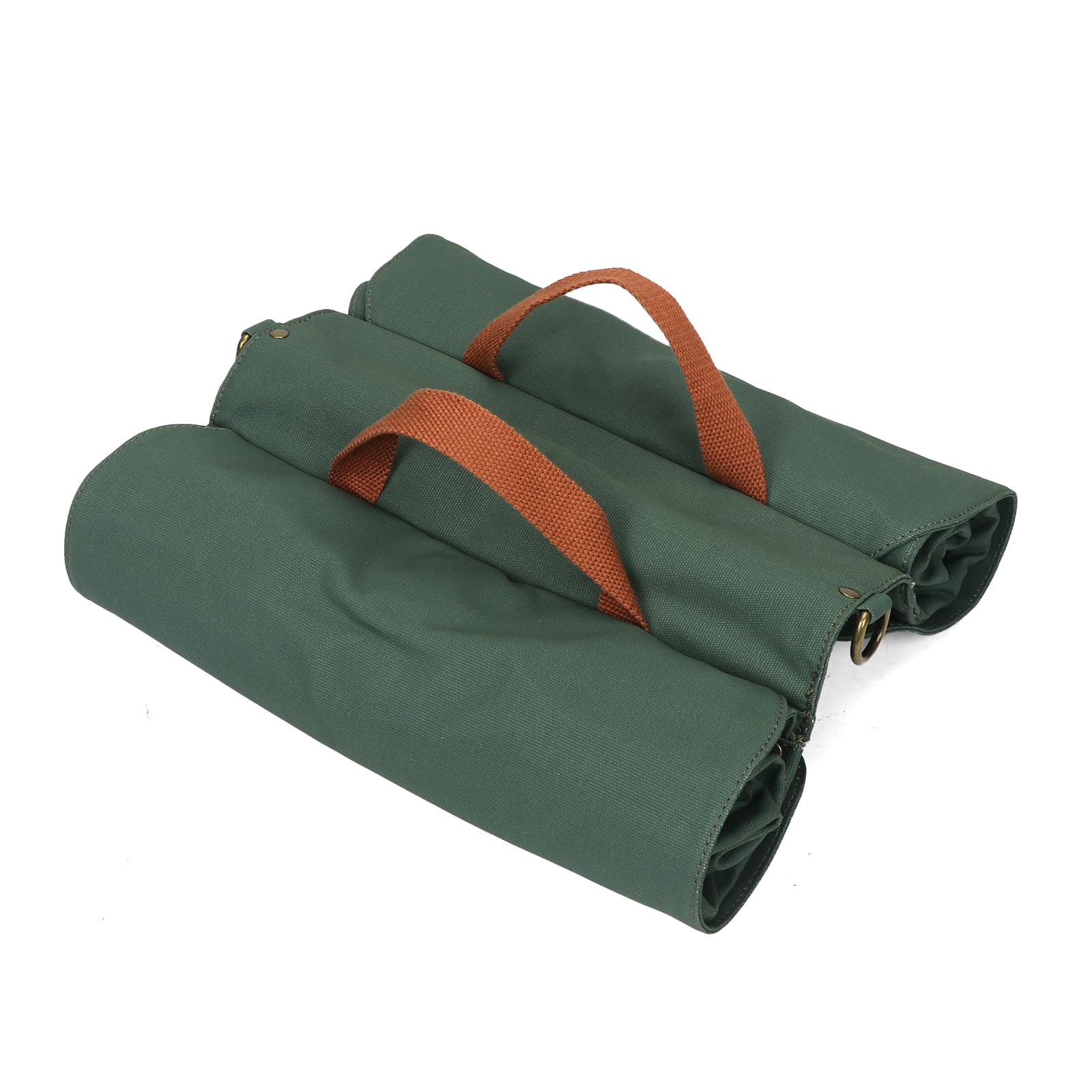 TOURBON Waterproof Canvas Bicycle Bike Rear Seat Carrier Luggage Storage Bag Cycling Double Roll-up Pannier Bag Rear Pack (Army Green)