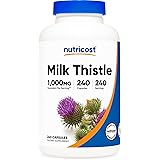 Nutricost Milk Thistle 250mg (1000mg Equivalent), 240 Vegetarian Capsules - 4:1 Extract - Non-GMO and Gluten Free