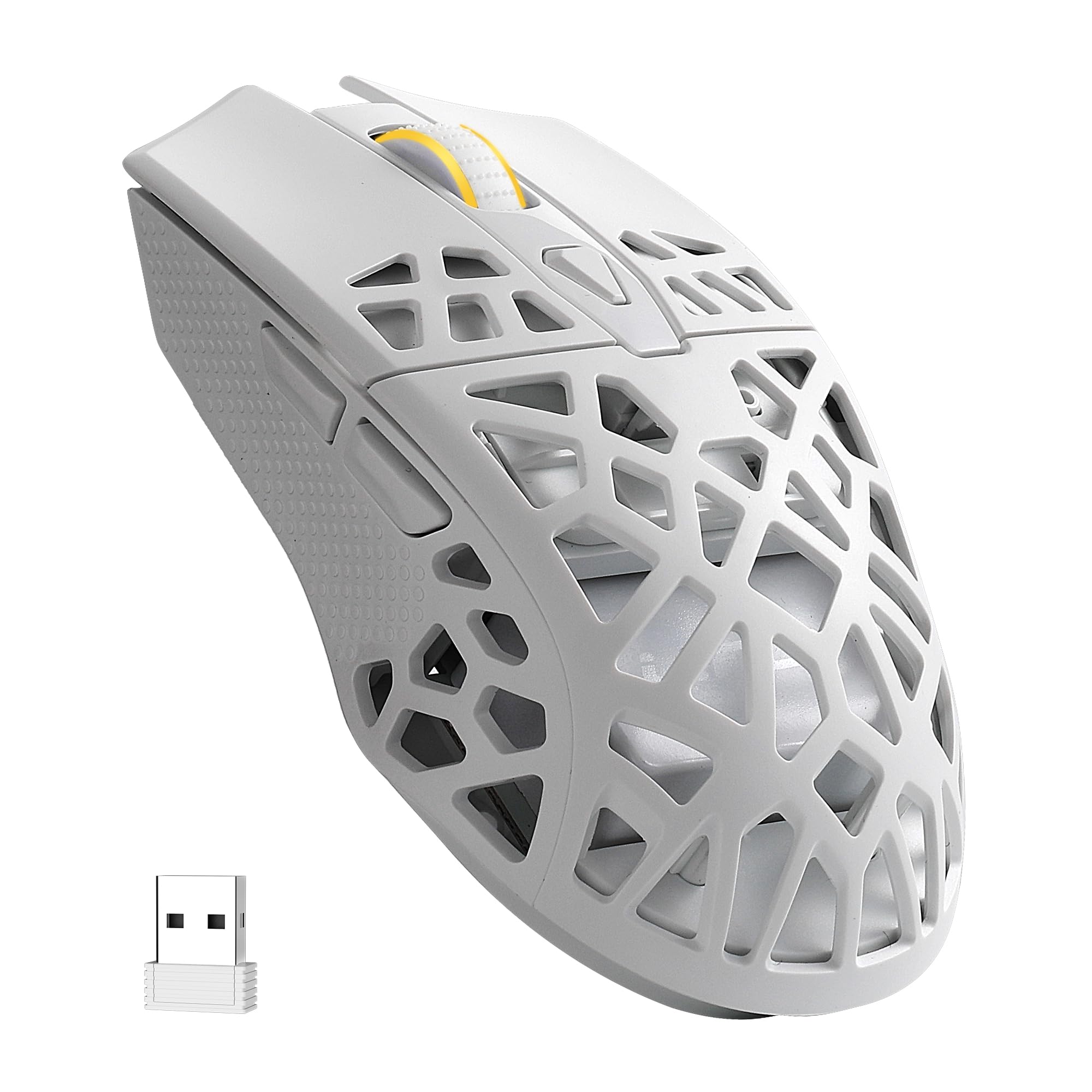 LTC GM023 Tri-Mode Wireless Gaming Mouse, 79g Ultra-Light Honeycomb Ergonomic Gaming Mouse, 2.4Ghz/BT/Wired, 6-Level DPI 8000, 6 Programmable Buttons, Pro Software