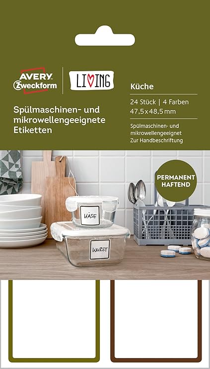 Avery Zweckform 62004 - Etiquetas prerecortadas (47,5 x 48,5 mm ...