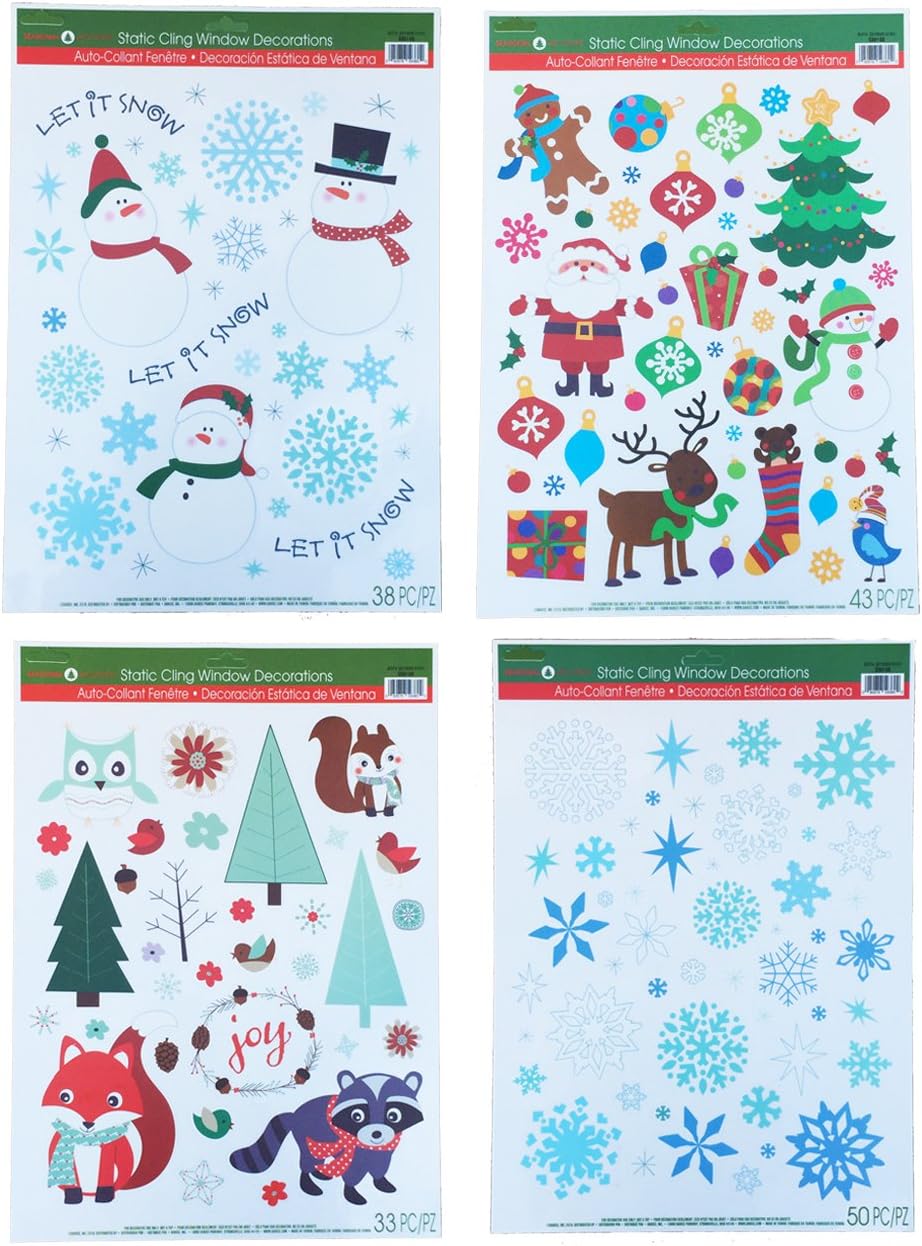 Darice Static Cling Window Decorations - Winter Assortment