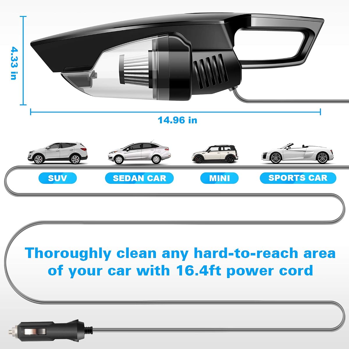 Finance CHERYLON Car Vacuum, Portable 