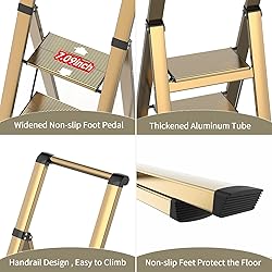 SOLADDER 4 Step Ladder, Folding Step Stool with