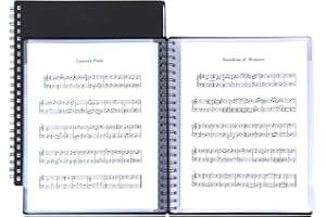 SIER FINS Sheet Music Folder for Sheet Music 8.5" X 11" | 60 Page Sheet Music Binder | Sheet Music Holder