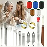 JoiTrs Stainless Steel Large-Bore Sewing Needles Set, 36pcs Assorted Size Hand Sewing and Portable Darning Needles Kit