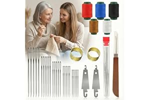 JoiTrs Stainless Steel Large-Bore Sewing Needles Set, 36pcs Assorted Size Hand Sewing and Portable Darning Needles Kit