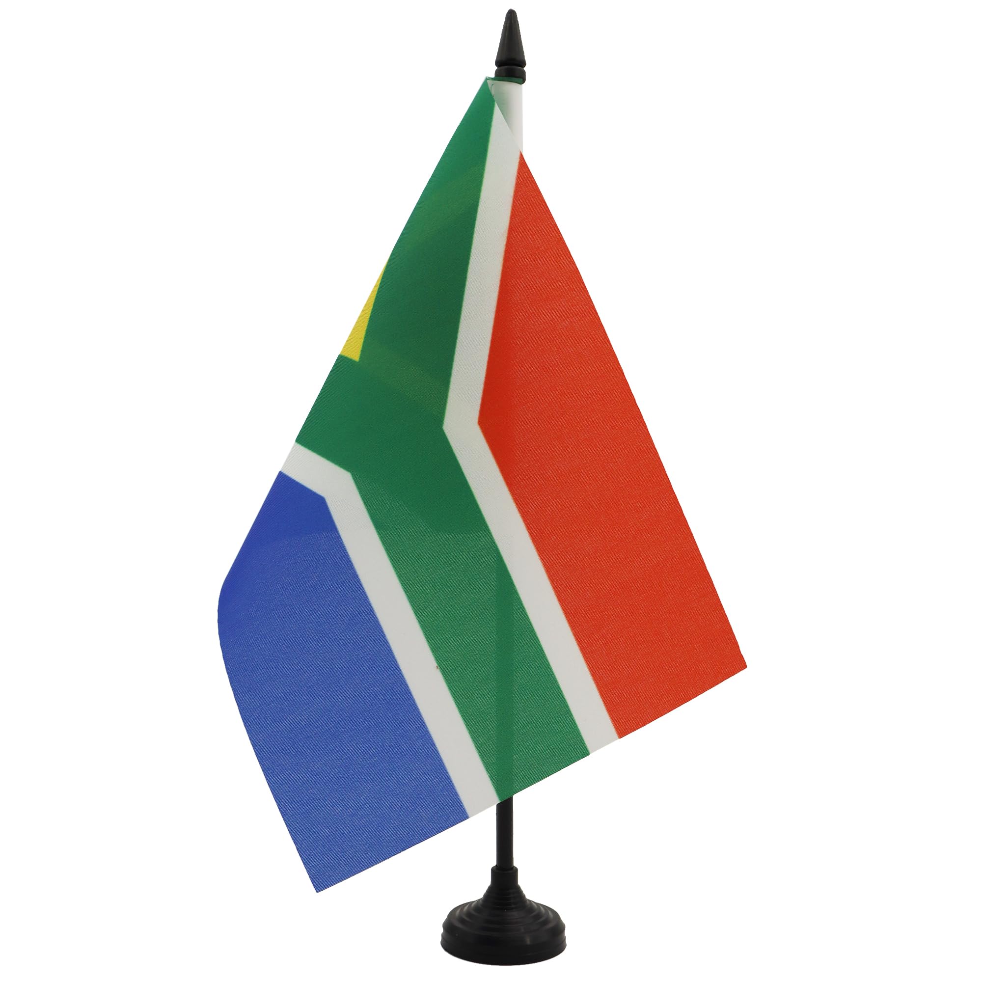 AZ FLAG South Africa Table Flag 5'' x 8'' - South African Office Decoration 100% Polyester 21 x 14 cm - Mini Desk Flag with Pole and Black Plastic Base — image 1