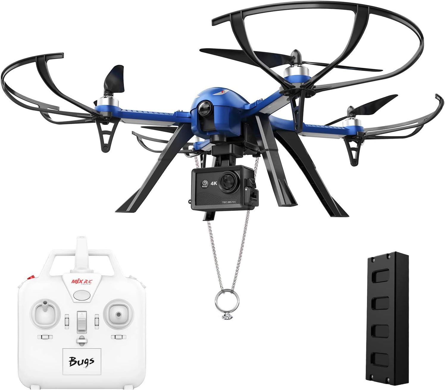 DROCON Bugs 3 RC Quadcopter Brushless Drone for Expert with High Speed, 18 Mins Flying 300 Meter Remote Control 3D Flip for GoPro wifi HD Camera
