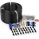 FORNAX Air Line Kit with14-Piece Air Push To Connect Kit, 100ft 1/2 inch OD Nylon Tubing, Air Piping System Industrial Type Quick Connect Coupler and Plug